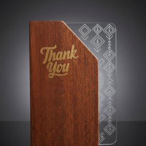 wooden printed trophy