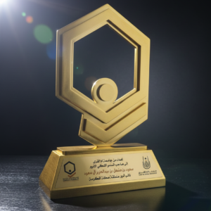 metal engraving laser cutout of the metal award with comes with the meal base and metal printing